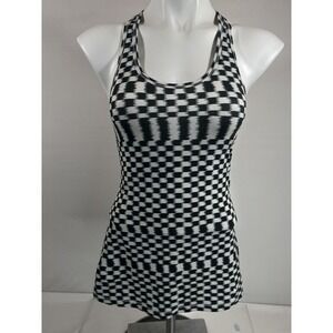 Nike Dri Fit Tank Womens Small Black White Stripe Racerback Athletic
